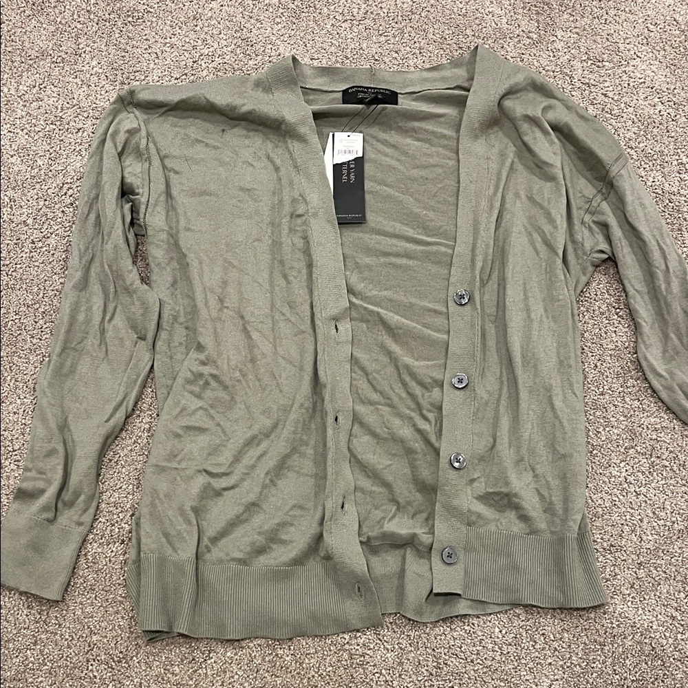 Banana Republic Olive Button Down Cardigan